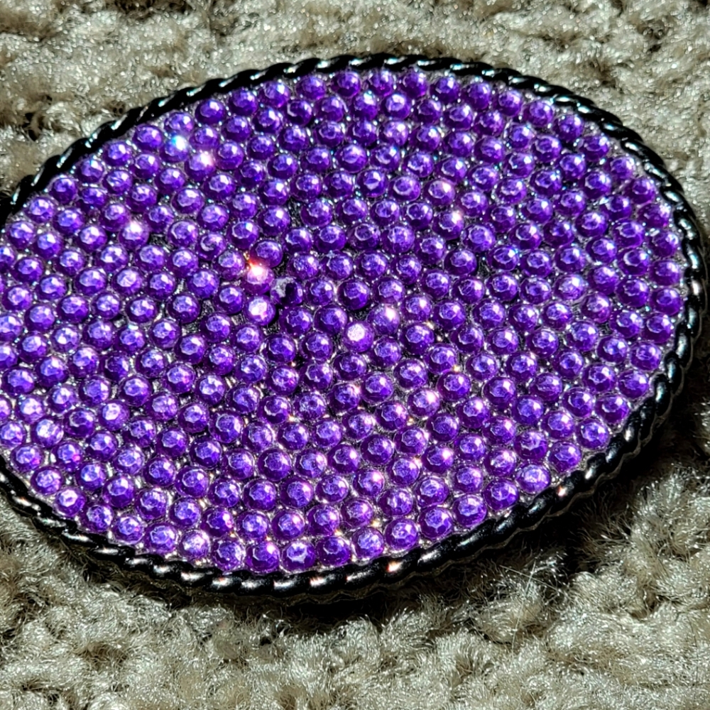 Purple Bedazzled Belt Buckle